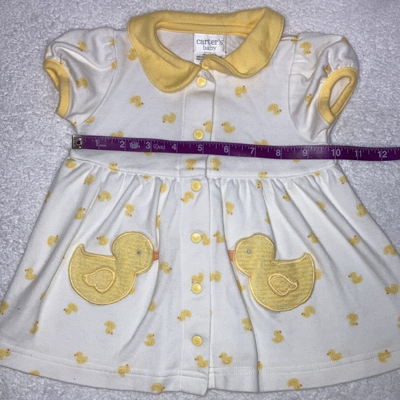 Vintage carters yellow rubber duckie dress set 3/6m - Picture 4 of 10